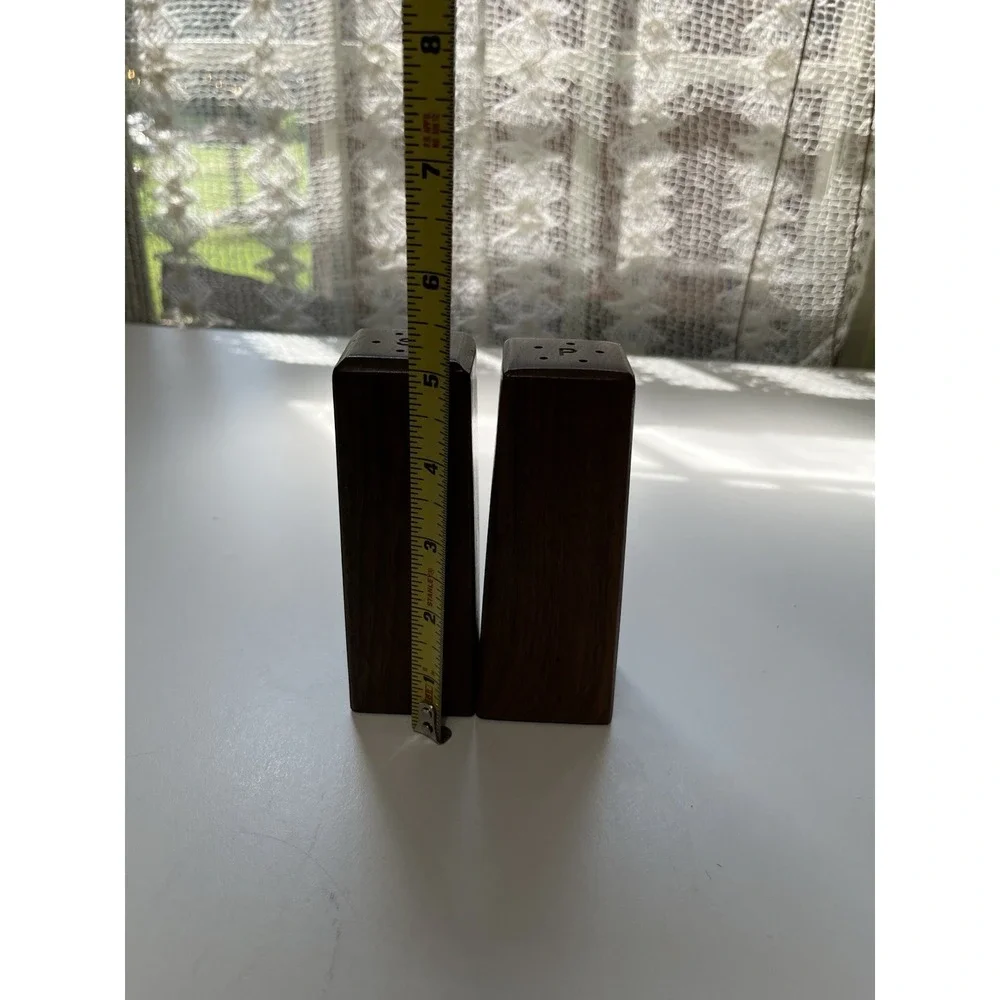 Vintage MCM Wooden Shakers Salt Pepper 1970s Style Dining